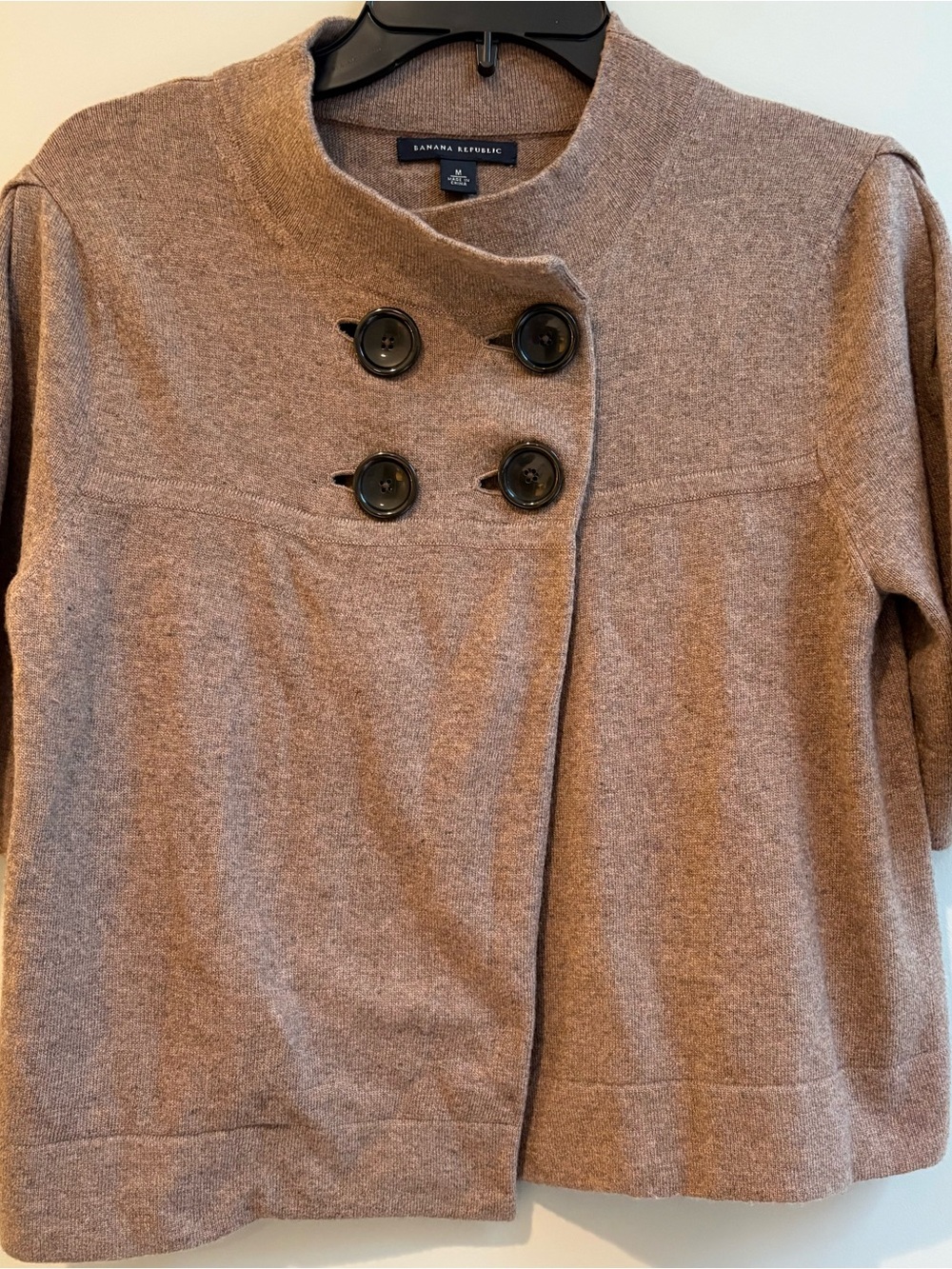Banana Republic Women's Brown Button-Front Wool Blend CroppedSweater Jacket